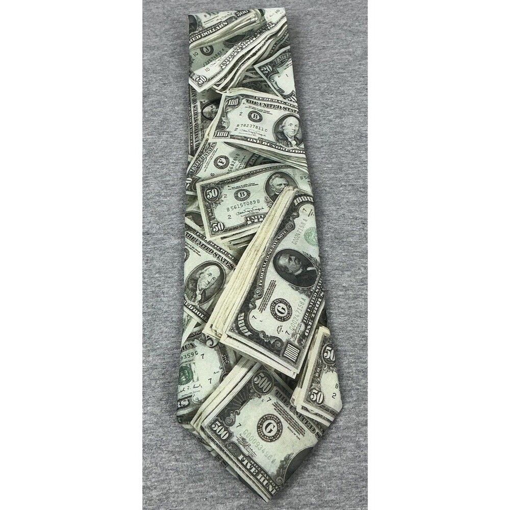 Vintage Ralph Marlin Million Dollar Money Tie Men’s 1994 USA 3.75” Wide